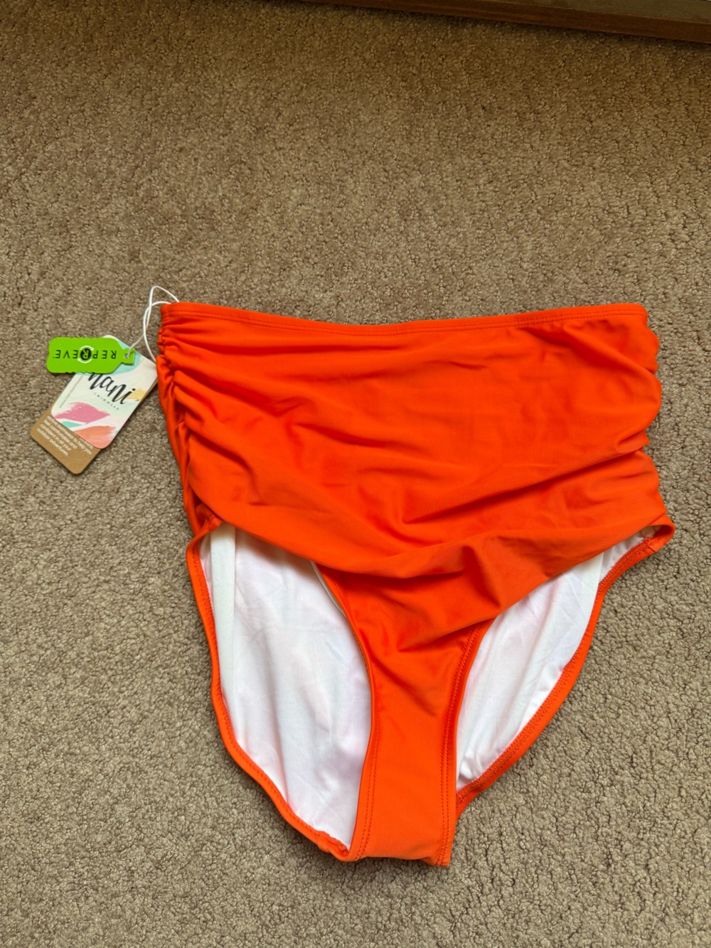 High-Waist Orange Bikini Bottoms